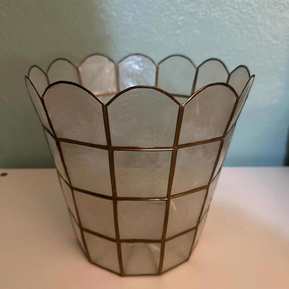 Other - Vintage Capiz Shell Trash Can